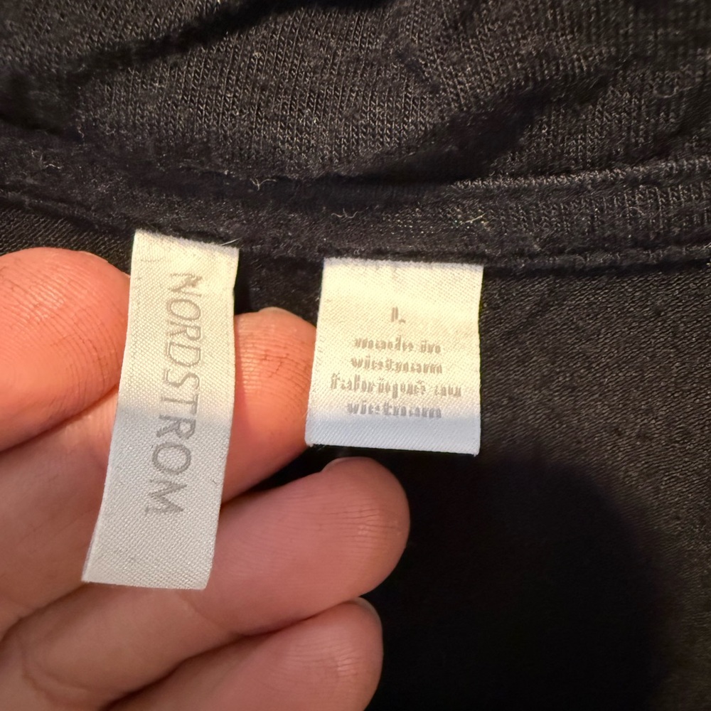 Nordstrom Black Pajama Set with White Piping - Three Piece - Picture 2 of 4